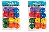 Mini Smile Face Relaxable Balls (2 Dz) Assorted colors