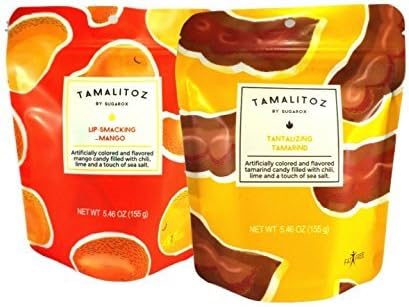 Hard Candy filled with chili, lime and sea salt.2 pack, Mango and Tamarind
