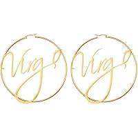 Boho Horoscope 12 Zodiac Sign Hoop Earrings 18k Gold Plated Womens Fashion Jewelry Astrology Inspired Jewelry Women Teens Hyp