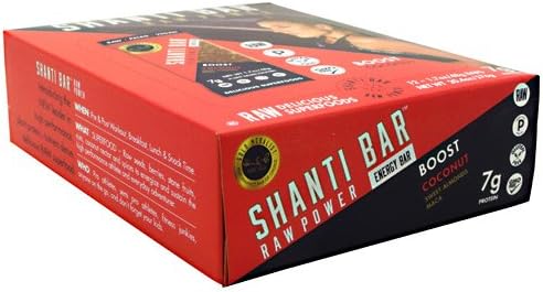 Shanti Bar Fat Burner - Coconut - Protein Bar - Full Box, 12 Pack