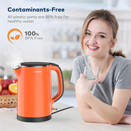 Electric Kettle, Miroco Double Wall 100 Stainless Steel BPAFree Cool