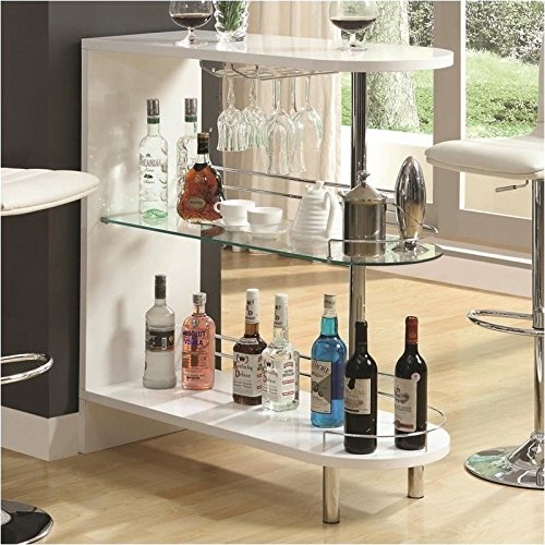 Coaster Gloss White Contemporary Bar Unit