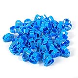 Yosoo 6Colors 100PCS/Bag 16MM 001-100 Numbered Plastic Poultry Chickens Ducks Goose Leg Bands Rings (Blue)