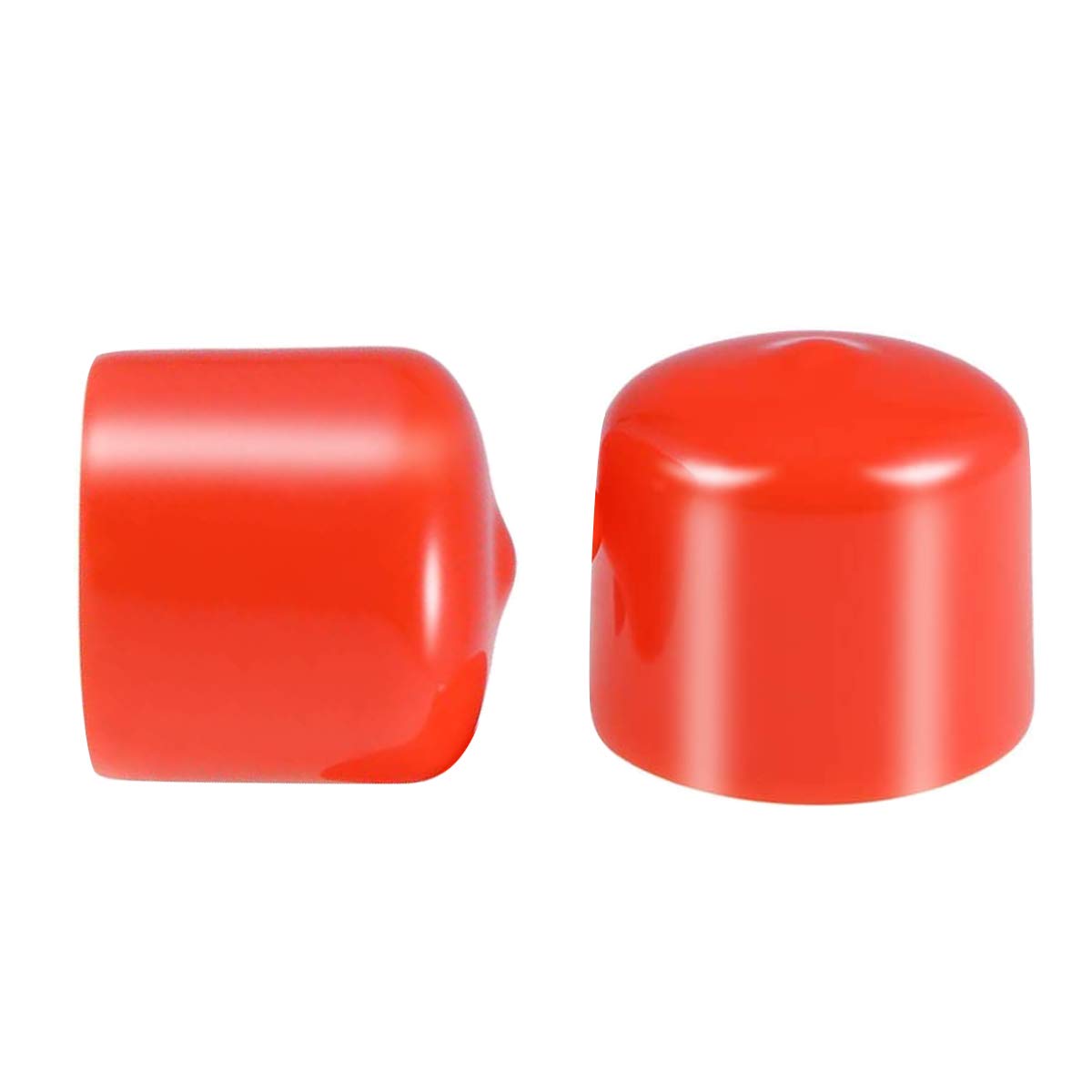 Screw Thread Protectors, PVC Rubber Round Tube Bolt Cap Plastic End Cap Cover Thread Protectors Red, Inner Dia 25mm， 50 Pcs — image 1