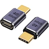 USB C Extender Adapter (2 Pack), USB C Male to Female USBC Extension | 40Gbps 8K@60Hz 100W PD Fast Charging Type C Female to Male Extender Compatible with Thunderbolt 4/3 for MacBook Pro