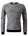 REGNA X Basic Men's Long Sleeve Crew Round Neck Stripe T-shirt