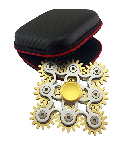 9 Gears linkage EDC Metal Fidget Hand Spinner Relieve Stress High spead Finger Toy,Great Gift(Nickel)