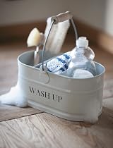 Garden Trading Original Wash Up Sink Caddy Chalk Steel 3 Compartment Kitchen view 2