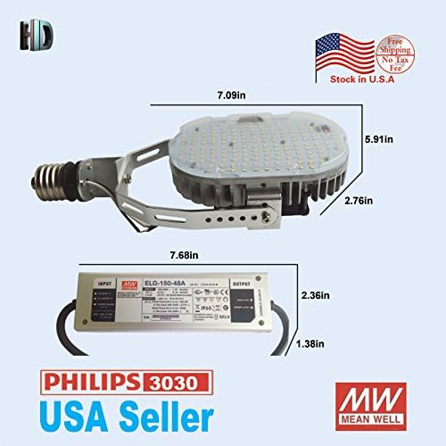 6PCS 100W/120W/150W SMD3030 Led Retrofit Kits With Meanwell Driver For Outdoor Flood Lighting 140Leds (150W MEANWELL DRIVER 3030)