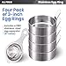 All Prime Stainless Steel Egg Rings 4 Pack - Includes Free Egg Separator ($7 Value)- Stainless Steel Egg Shaper –Easy Clean (Dishwasher) Cooking Rings – 3-inch Egg Rings – Egg Rings for Frying Eggs