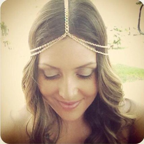 A&c 2016 Bohemia 2 Tiers Head Chain for Women, Fashion Headpieces for Girl.