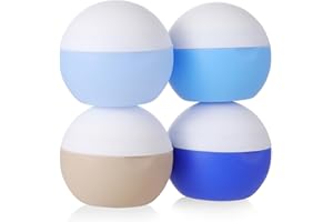 Depoza 3Oz Travel Size Toiletries, Silicone Cream Jars for Travel Bottles TSA Approved Travel Jars Containers with Leak-Proof Box Travel Accessories for Cosmetic, Face Body, Hand Cream (Style 2)