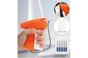 VIDONIO Stitchy Quick Clothing Fixer,Mini Tagging Gun for Clothing Quilting Price Tags Hemming Sewing Tool,Fine Stitch Gun with 6 Needle&1200 White 5.5cm Fasteners for Store Warehouse Garage Yard Sale