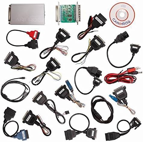 Carprog Full V9.31 ECU Chip Tuning Tool Support with all 21 Items Car Adapters (White)