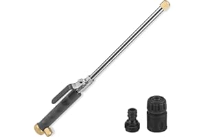 POOPLE High Pressure Power Washer Wand, Hydro Jet Nozzle for Garden Hose, Watering Sprayer Cleaning Tool, Wand Lance for Gutter Patio Car Pet Window Glass, Dark Gray