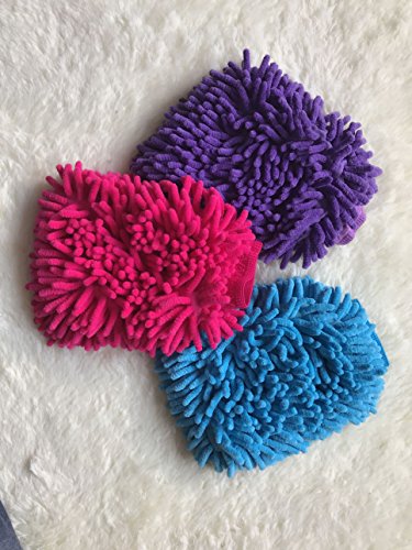 3 HappyPuppy 3pcs Microfiber Mop Car Wash Mitt - Wash Mitt - Wash Glove (3pcs)