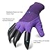 Claws Gloves Gardening Tools- 1Pair with 4 Fingertips Claws Quick & Easy to Dig and Plant Safe for Rose Pruning, Digging & Planting Nursery Plants,Best Gift Gardening Tool (Purple)