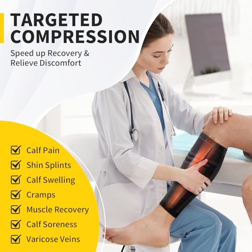 CAMBIVO Compression Calf Sleeve for Men and Women | Compression Knee Highs, Elastic Compression Socks for Sports, Football, Running, Cycling, Circulation Legs, Varicose Veins