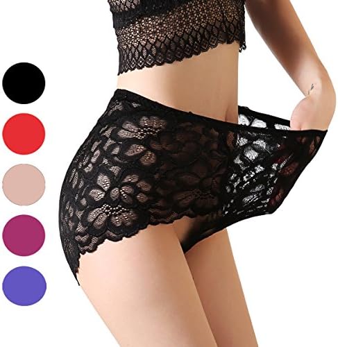 Eliber Womens Plus Size Elasticity Lace Underwear Sexy Lingerie Waist Brief Panties