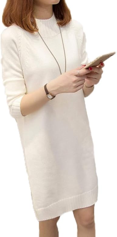 Winter Ladies Pullover Sweater Knit Dress Warm Elegant Long Sleeve