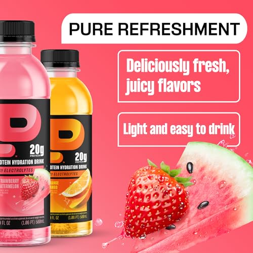 PROTEIN2O HYDRATION DRINK – 2-IN-1 LIQUID CLEAR WHEY PROTEIN ISOLATE AND ELECTROLYTE DRINK – 20G PROTEIN, VITAMINS B5, B6 – POST-WORKOUT RECOVERY – 16.9 FL OZ – 12 COUNT VARIETY PACK