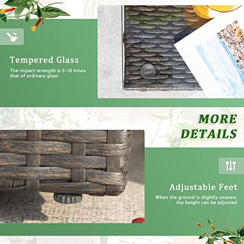 Devoko Patio Furniture Sets 6 Pieces Outdoor Sectional Rattan Sofa