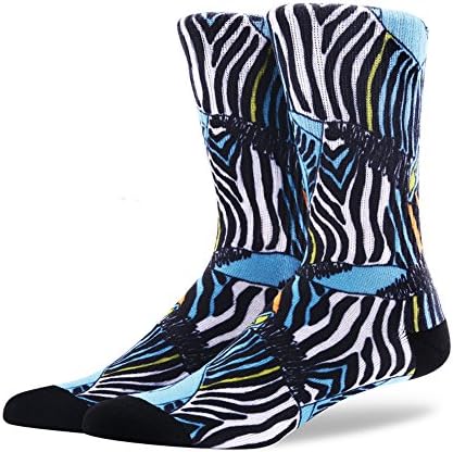 Unique Cool Art Pattern Zebra Animal with Printed Dresses Crew Socks for Youth Women Men Girlfriend Valentine's Day Gift (1Pair-Zabra)