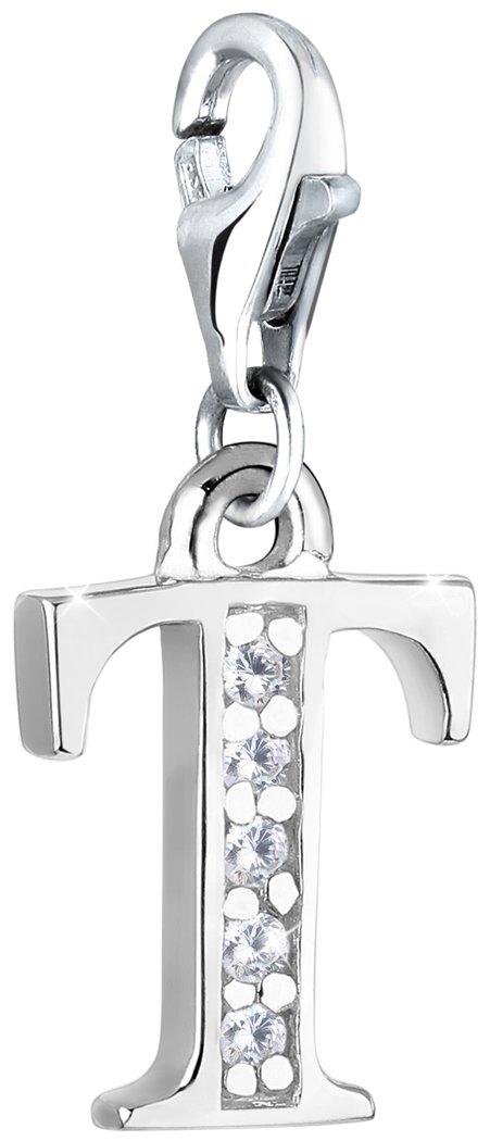 Nenalina Charm Letter T Pendant in 925 Sterling Silver for All Standard Charm Carriers - 712720-019