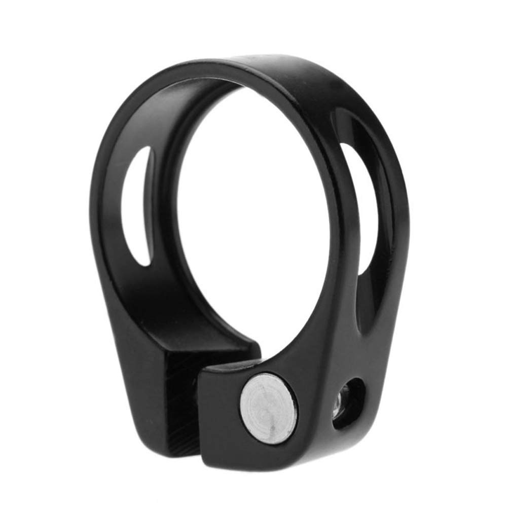 VOANZO 2 PCS MTB Bicycle Seat Tube Clamp 31.8 Aluminium Alloy Mountain Road Bike Seatpost Seat Post Clamp Tube Clip (Black)