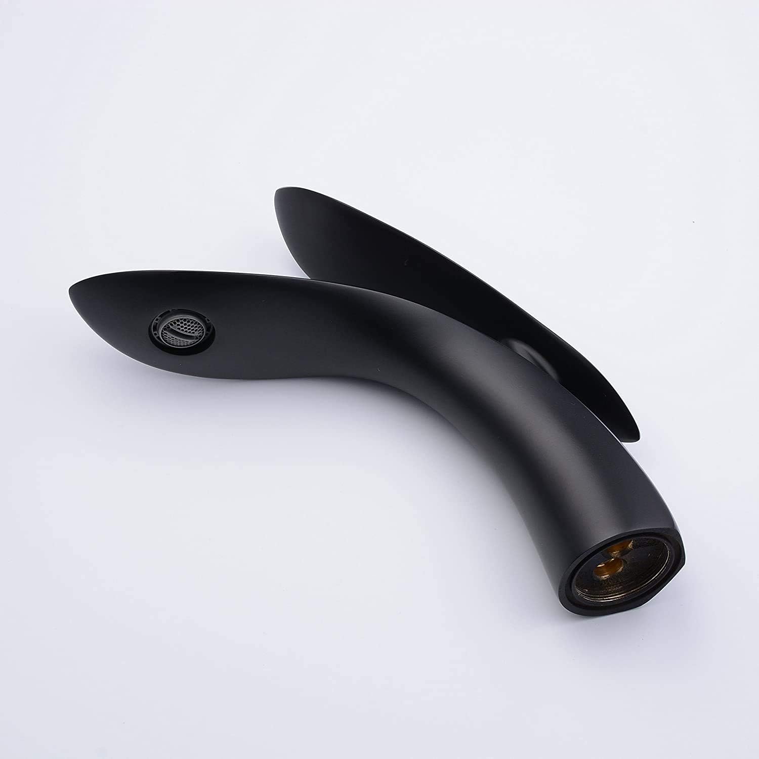 LUX London – Peel – Single Lever Bathroom Sink Tap – Black – (with Push ...