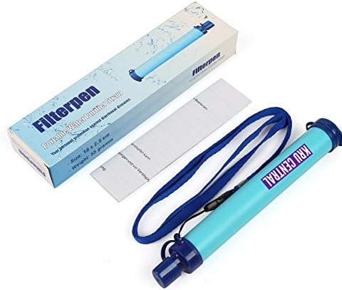 Kru Centrals Survival Stick/Straw Personal Water Filter for Travel, Camping, Hiking and Emergencies