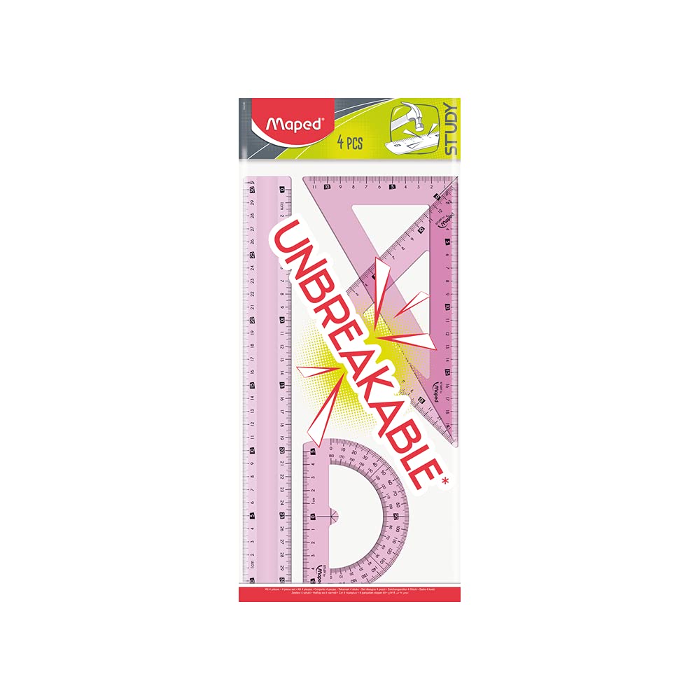 Maped Drawing Set 4 Pieces with 30 cm Row, Shatterproof