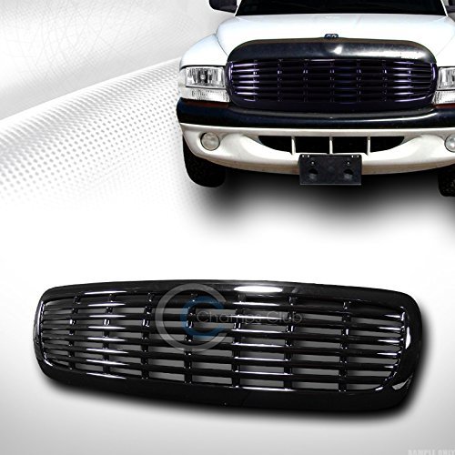 R&L Racing Black Finished Front Grill Horizontal Billet Hood Bumper Grille 1997-2004 For Dodge Dakota/Durango