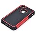 Pasonomi iPhone 4 Case-Premium Heavy Duty Hybrid Shockproof Durable Bumper Armor Cover for Apple iPhone 4S/4(Red)