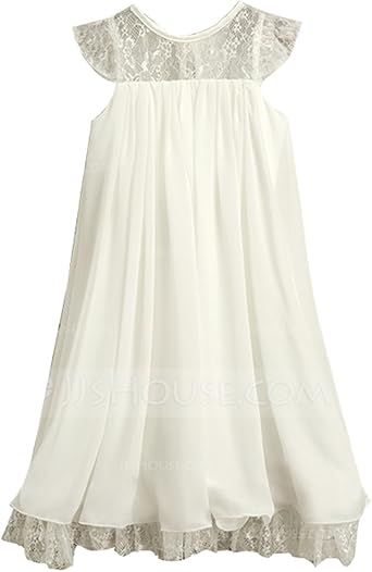 ivory chiffon flower girl dress