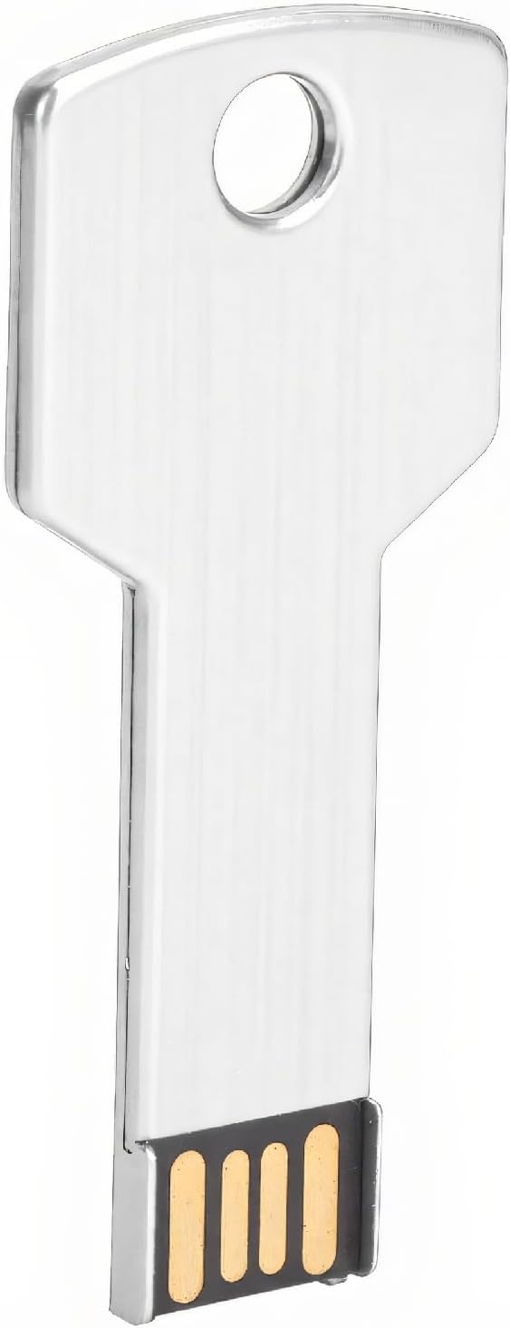ASHATA Key USB Flash Drive 64GB Silver Aluminum Alloy Memory Stick Computer