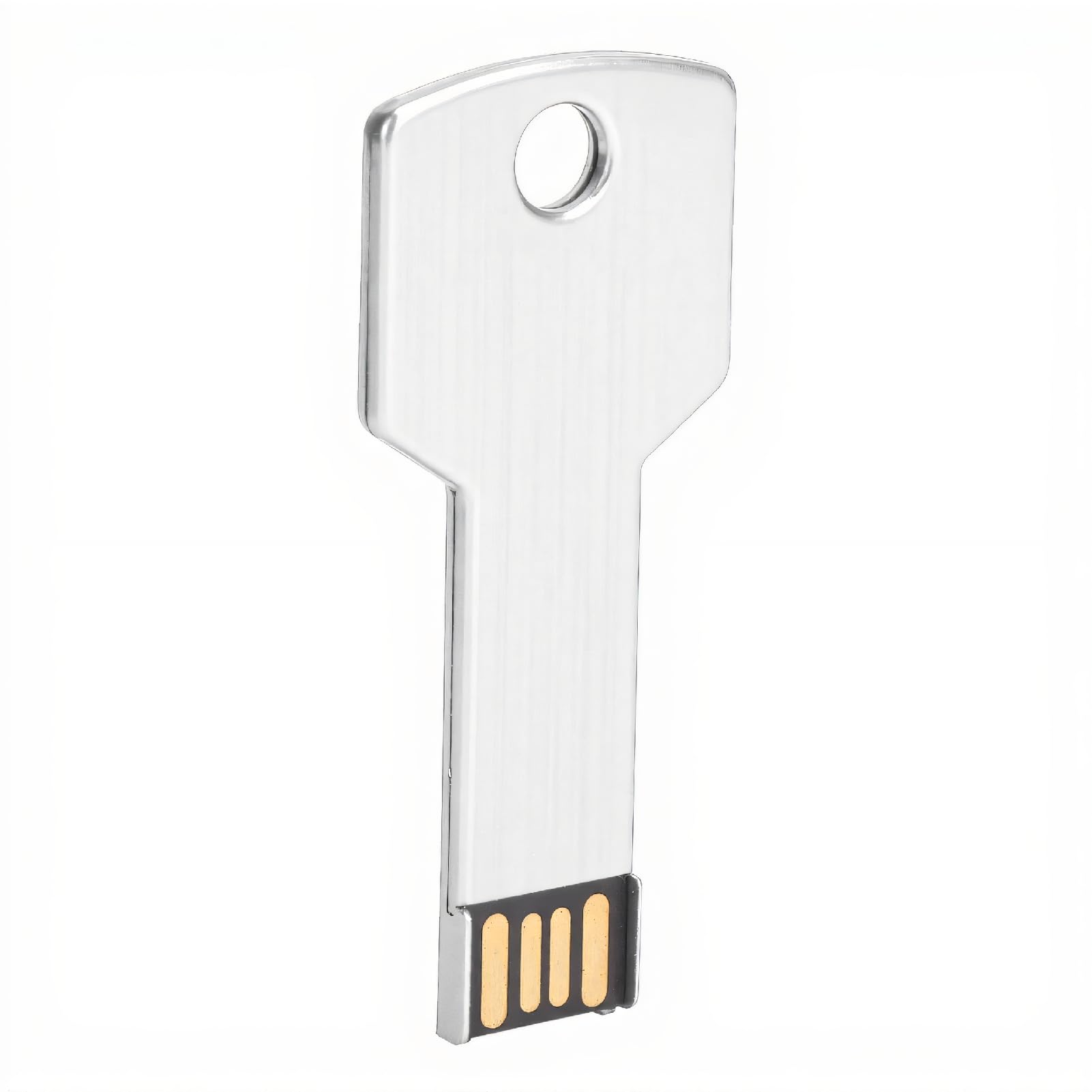 ASHATA Key Shape USB Flash Drive, Silver Thumb Drive 8GB-64GB, Memory Stick Expansion Disk, for Computer Use(64GB)
