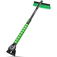 SEAAES 35 Inch Snow Brush and Ice Scraper for Car, Extendable Ice Snow Removal Brush with Foam Grip for Truck SUV Vehicle Win