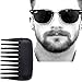 Karibbe Premium Beard Apron Cape + Free Shaper Template Comb & BeardStyles Ebook Included - Professional Salon Grade Black Hair Trimmings Cleaner for Men - Makes Grooming Disposal Easy / Black