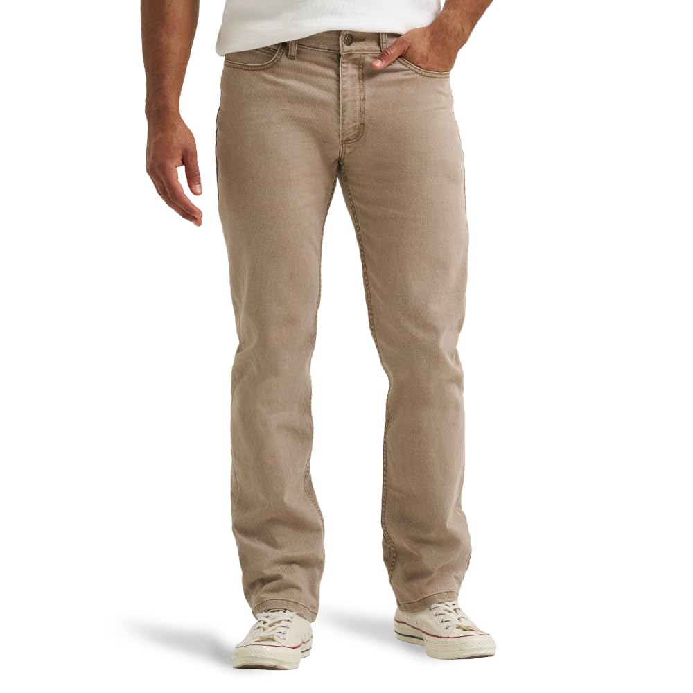Lee Men’s Legendary Regular Straight Jean, Khaki, 33W x 30L