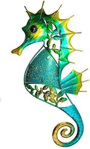 SDL Decorative Metal Glittery Wall Art 32 cm Seahorse (17408)