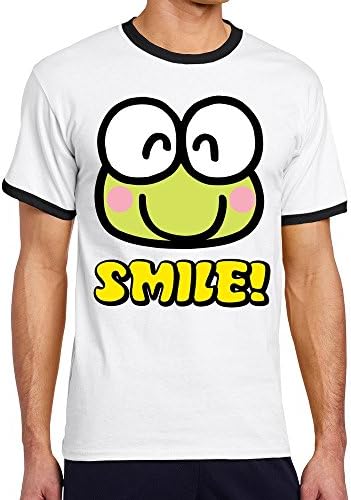 Keroppi Contract Color T Shirts For Men 100% Organic Cotton XL Black