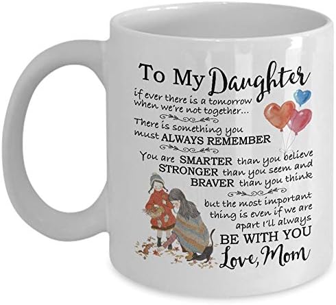 My Cuppa Joy Gifts For Daughter - Mother Daughter Gift Coffee Mug - 15oz Novelty Ceramic Tea Cup - Great Present Idea For Christmas, Xmas, Birthday, Wedding, Graduation For Her
