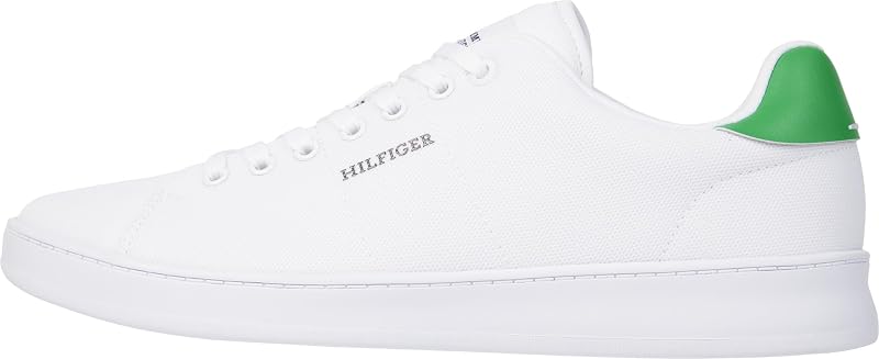 Court Cupsole Pique Textile Fm0fm04967, Sneaker con suola cupsole Uomo, Bianco White Olympic Green, 42 EU