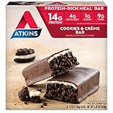 Atkins Protein-Rich Meal Bar, Cookies n' Cr&egrave;me, Keto Friendly, 5 Count