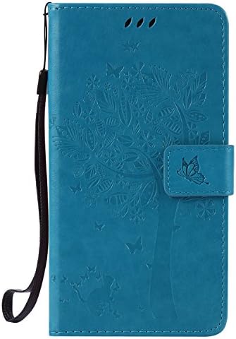 HTC Desire 830 Flip Wallet with Wrist strap 3 Card Slots Cash Holder Stand Function Magnetic, Ancyber Premium PU Leather Wallet Case with Silicone Cover for HTC Desire 830 (5.5 inch)Blue