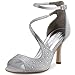 ELEGANTPARK High Heel Sandals for Women Peep Toe Ankle Straps Sandals Buckle Satin Evening Party Prom Wedding Bridal Shoes