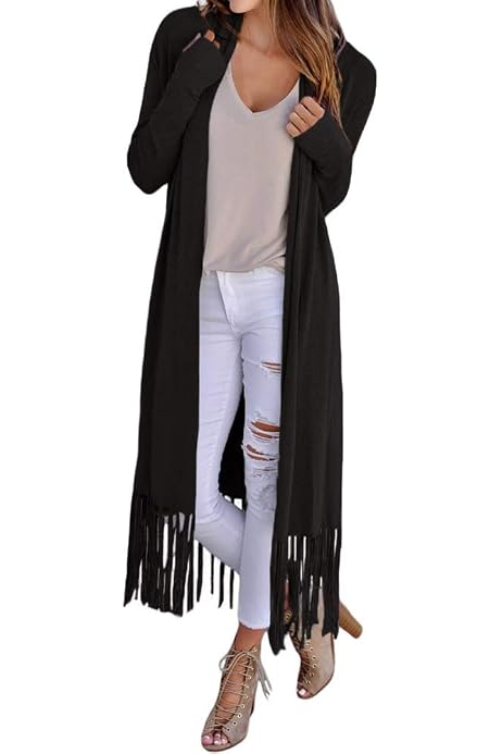 Fringe Hemline Longline Knitted 
