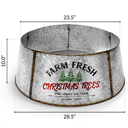 Hallops Galvanized Christmas Tree Collar Large to Small Christmas