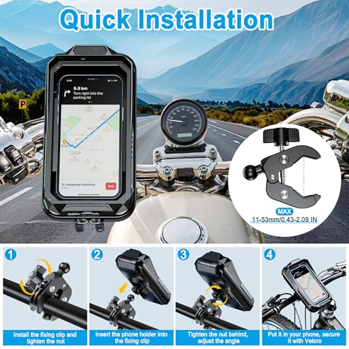 ENONEO Universal Anti-Vibration 360° Mobile Phone Holder for Bikes and Scooters and Motorcycles and Handlebars